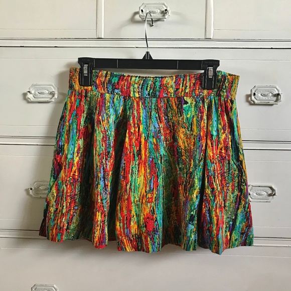 FOREVER 21 / Colorful Pleated Mini Skirt - Picture 1 of 6